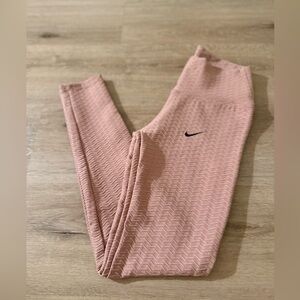Nike  Textured Pink Leggings